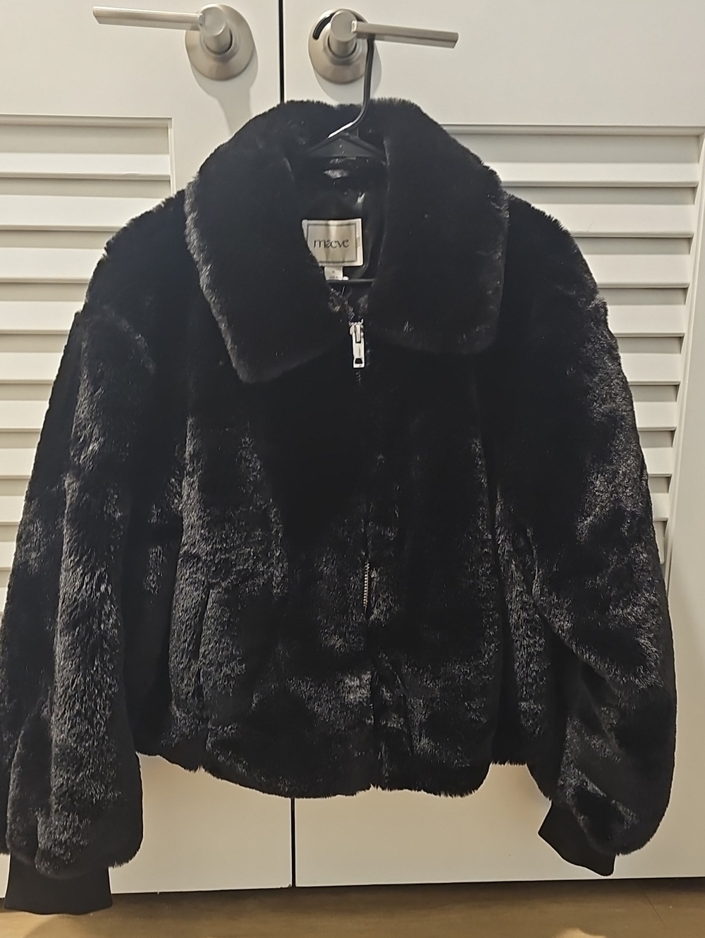 Maeve Crop Faux Fur Coat